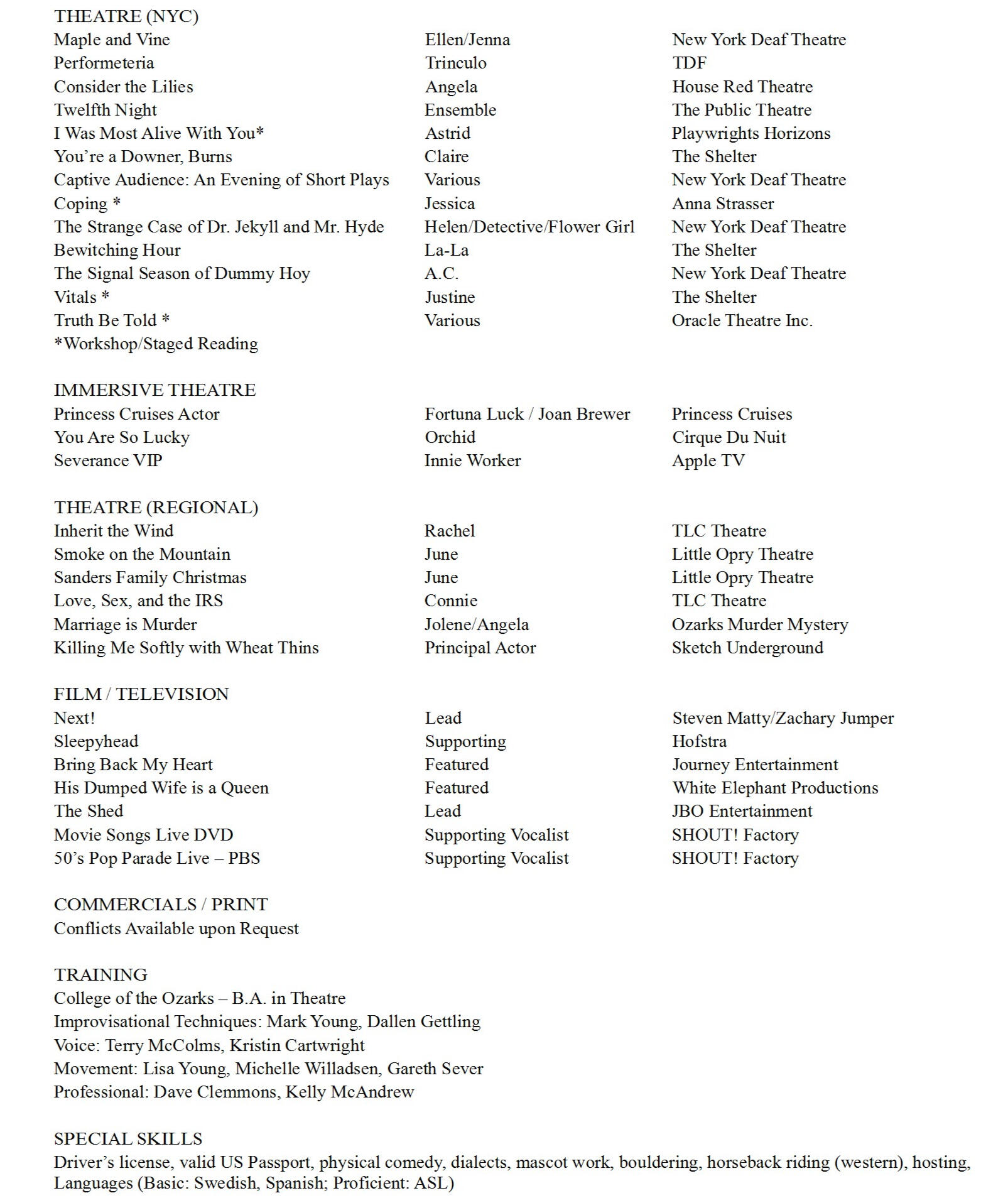 Liarra Michelle's Resume